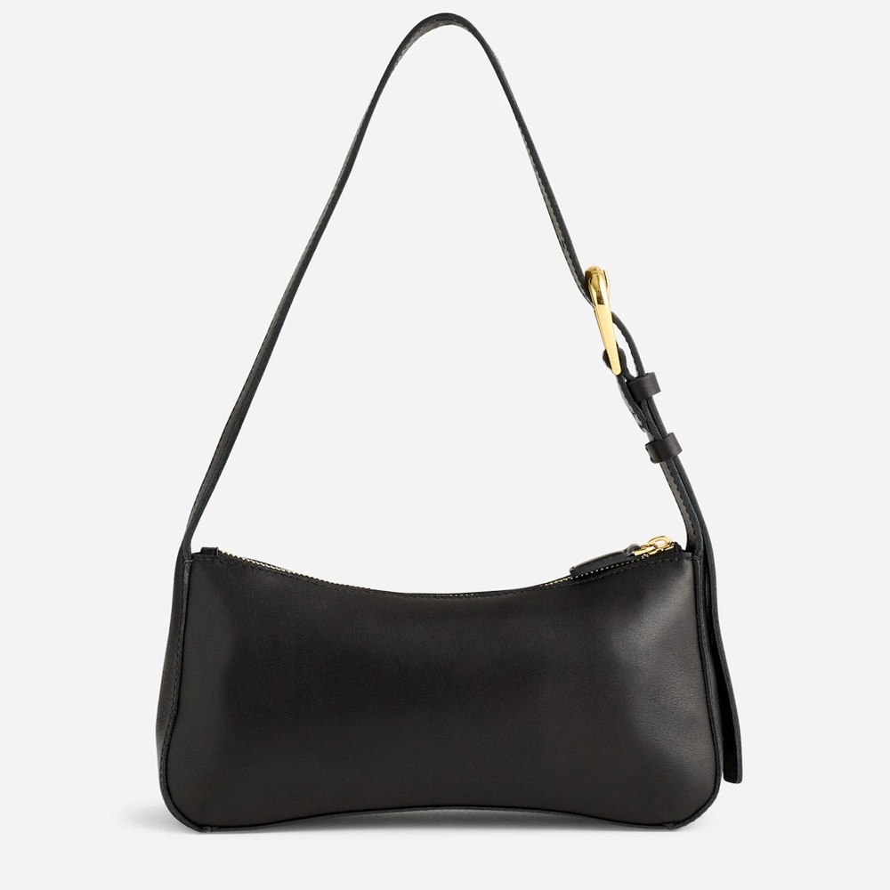 Madewell The Sculptural-Buckle Shoulder Bag in True Black